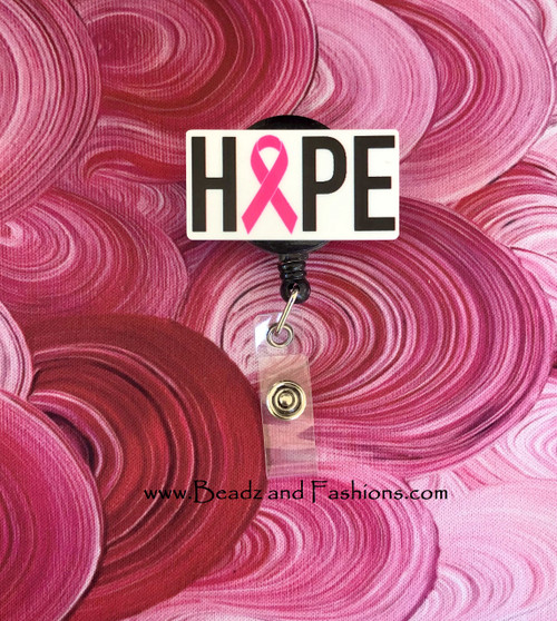 Pink Breast cancer Ribbon badge reel #4