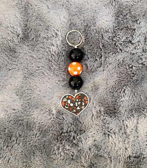 Halloween heart  Ball Key chain