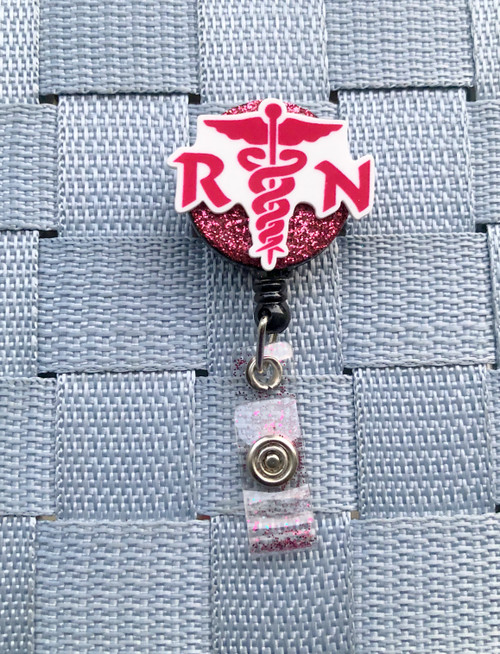RN pink planar badge reel