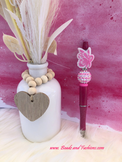 Custom Breast Cancer Beadable pen #4