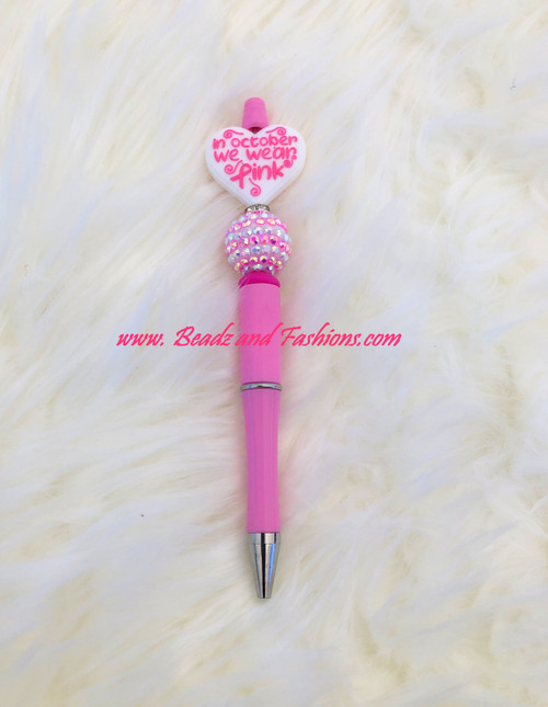 Custom Breast Cancer Beadable pen #7
