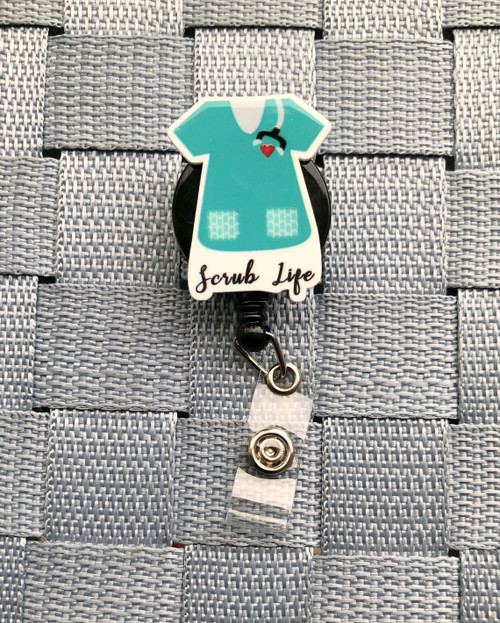 Scrub Life top planar badge reel