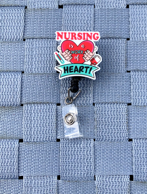 Nursing work of heart planar badge reel