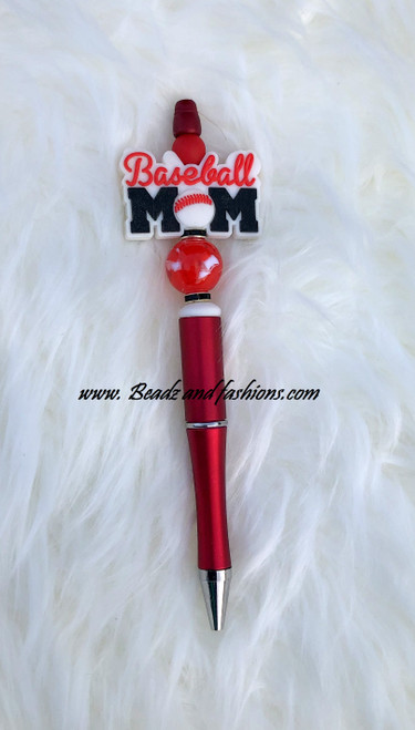 Baseball Mom custom beadable pen #1