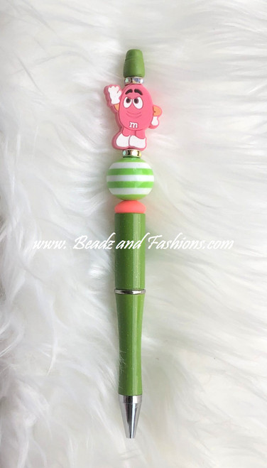 Pink  M&M candy Beadable pen #2