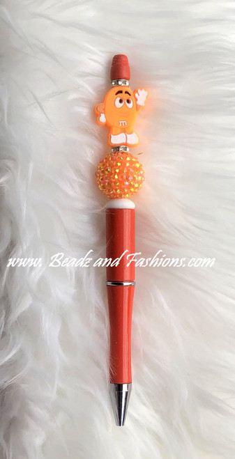 Orange M&M candy Beadable pen #2