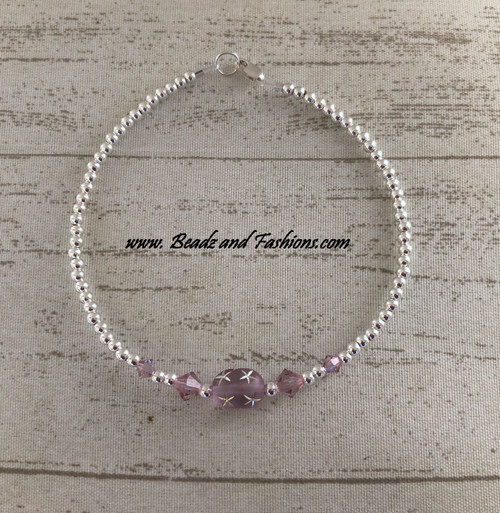 Sterling Silver ANY COLOR Oval Stardust  bracelet