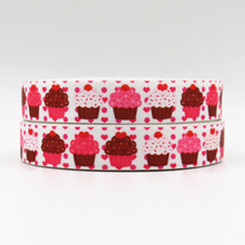 Pink cupcake 7/8 grosgrain Ribbon