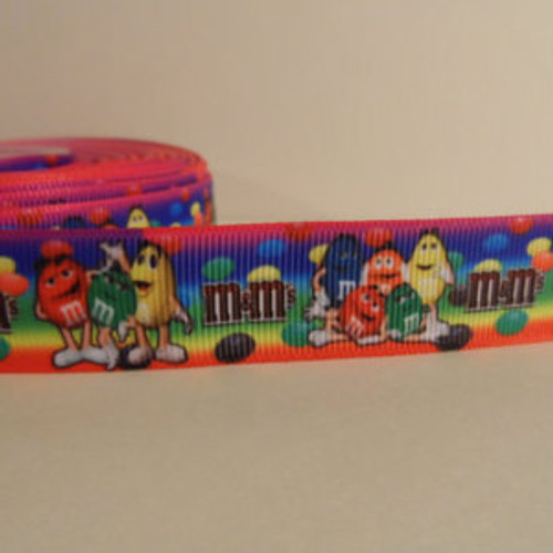 M&M candy  7/8 grosgrain Ribbon