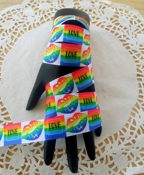 Rainbow Love 7/8 grosgrain Ribbon