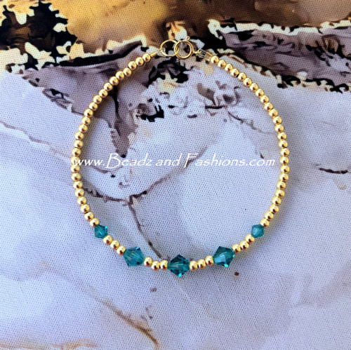14k gold December Birthstone bracelet #3