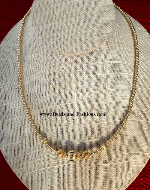 14k gold All gold ball necklace #1
