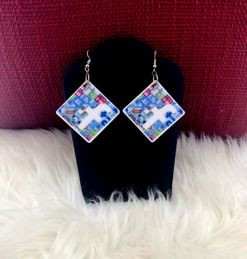 Facebook blue earrings