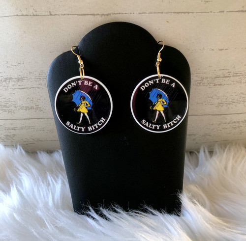 Salty Bitch dangle earrings