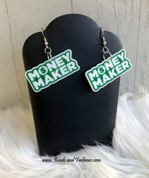 Money maker dangle earrings