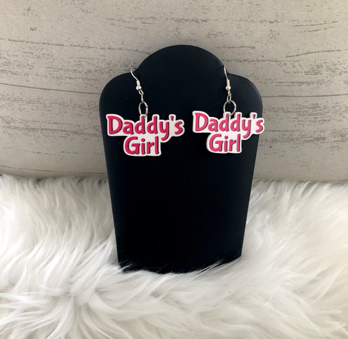 Daddy's girl dangle earrings