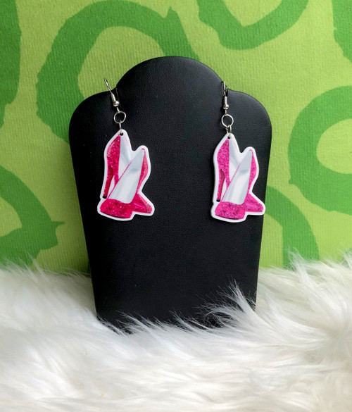 Pink Heel dangle earrings