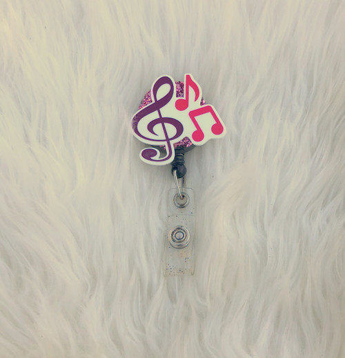 Purple Music Notes badge reel