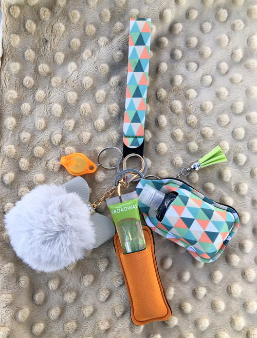 Green Diamond Lip gloss & hand sanitizer Keychain #2