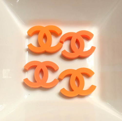 Orange focal silicone bead