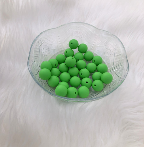 Green Round focal silicone beads