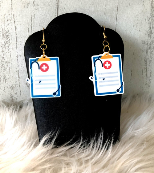 Clipboard dangle earrings