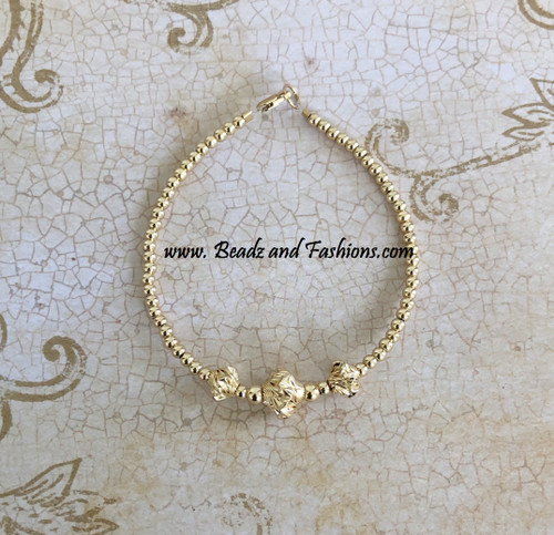 14k All gold nugget bracelet #3