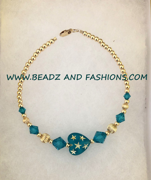 14k gold December HEART stardust bracelet #2