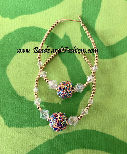 14k gold Clear  2XL unicorn earrings