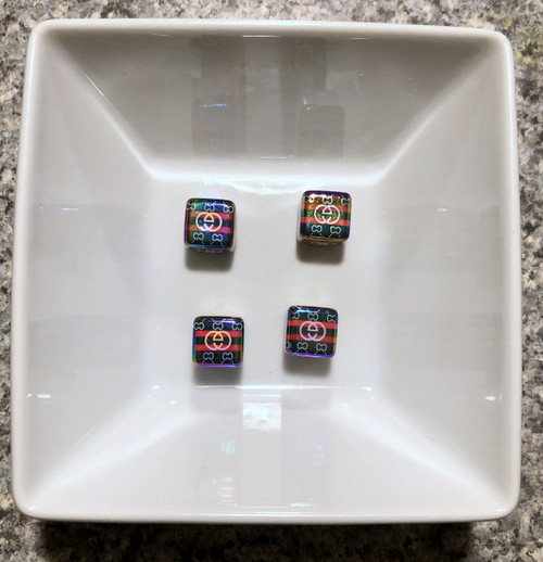 14mm  square cube monogram acrylic bead