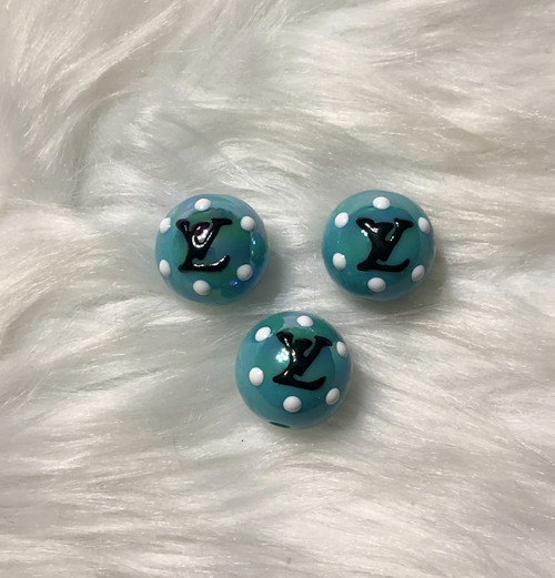 15mm Blue #2 acrylic polka dot beads