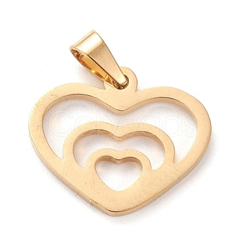 Heart gold charm pendant
