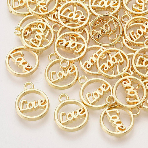 10pc Love gold small charm pendant