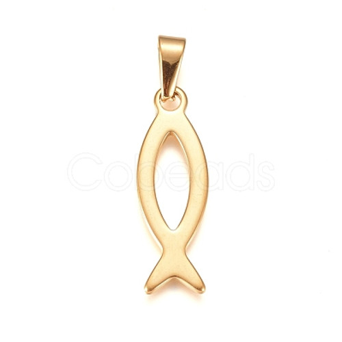 Fish gold charm pendant