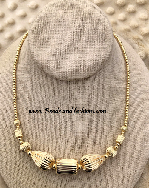 14k All gold Teardrop chunky necklace #3