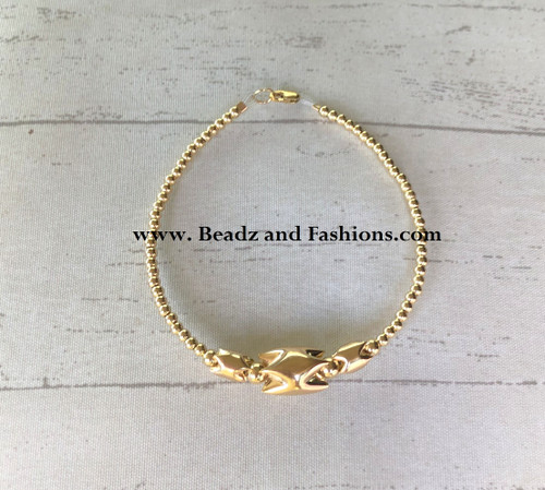 14k all gold shark tooth bracelet #6