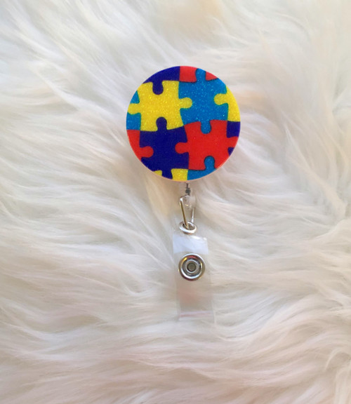 Autism Acrylic badge reel #2