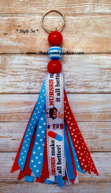 Nurses make it better tassel large keychain