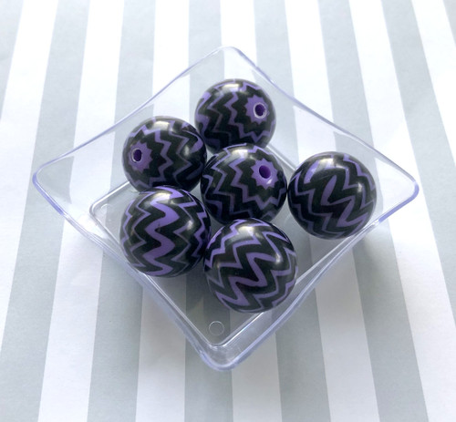 20mm 4pc purple acrylic chevron beads