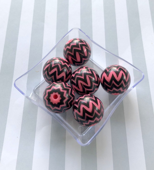 20mm 4pc coral pink acrylic chevron beads