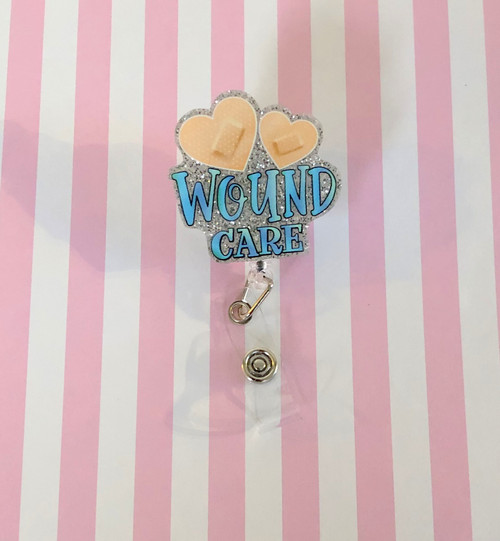 Wound Care Nurse glitter badge reel
