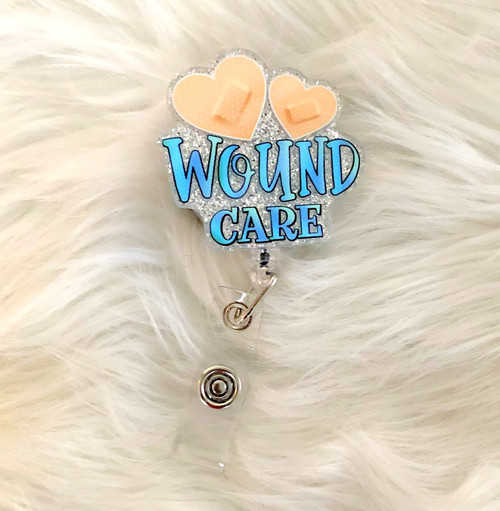Wound Care Nurse glitter badge reel
