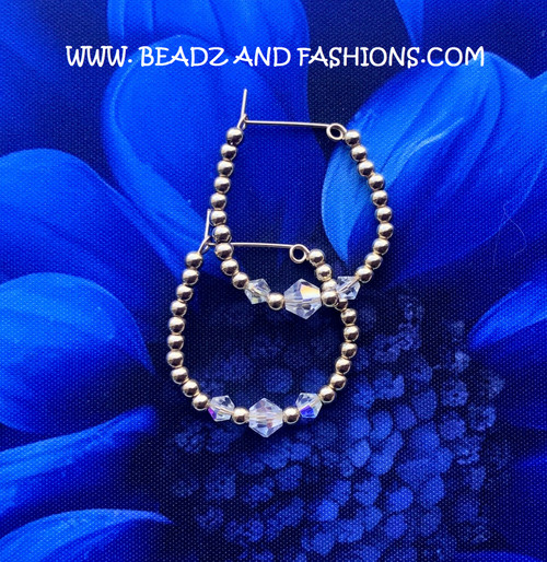 14k gold ANY SIZE clear hoop earrings