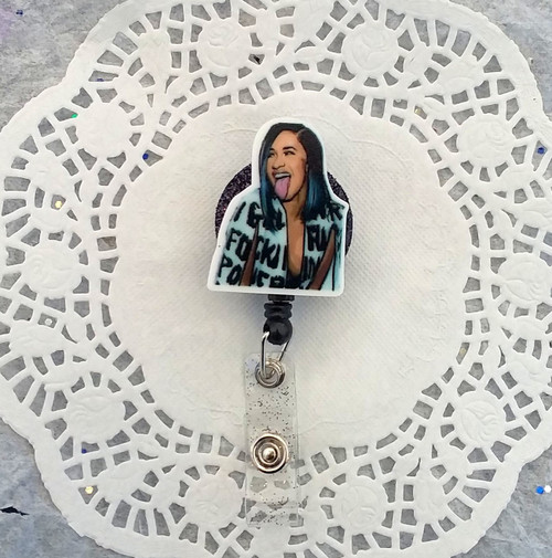 CARDI B planar badge reel #1