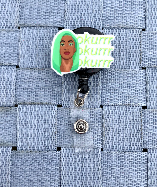 CARDI B planar badge reel #2