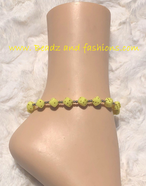 14k gold yellow dice anklet #2