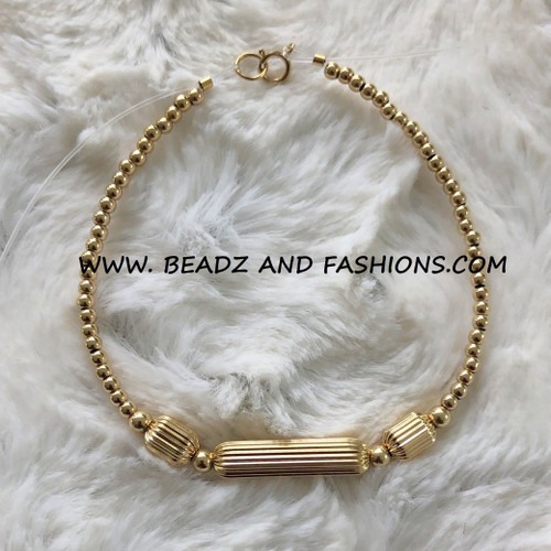 14k All gold tube bracelet #6