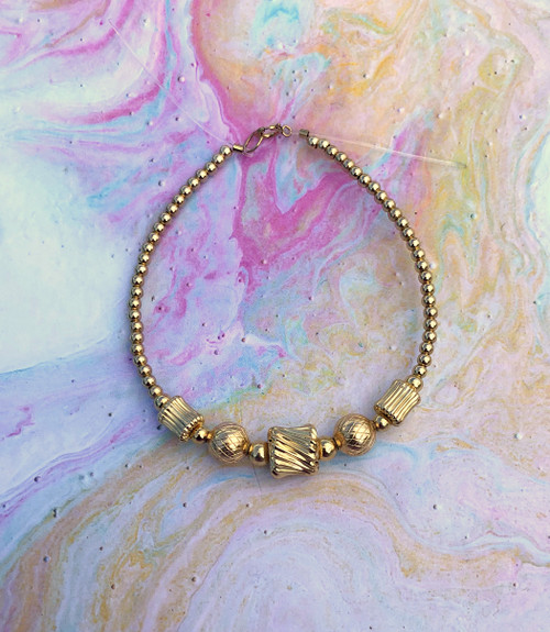 14k All gold Medium tunnel bracelet #1