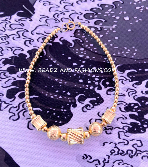 14k All gold Medium tunnel bracelet #1