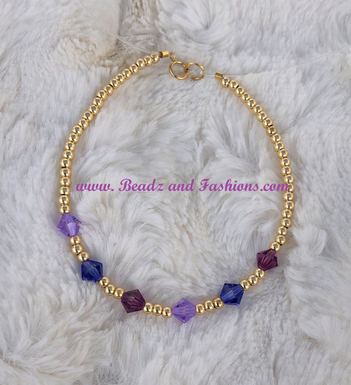 14k gold Purple Birthstone bracelet #3
